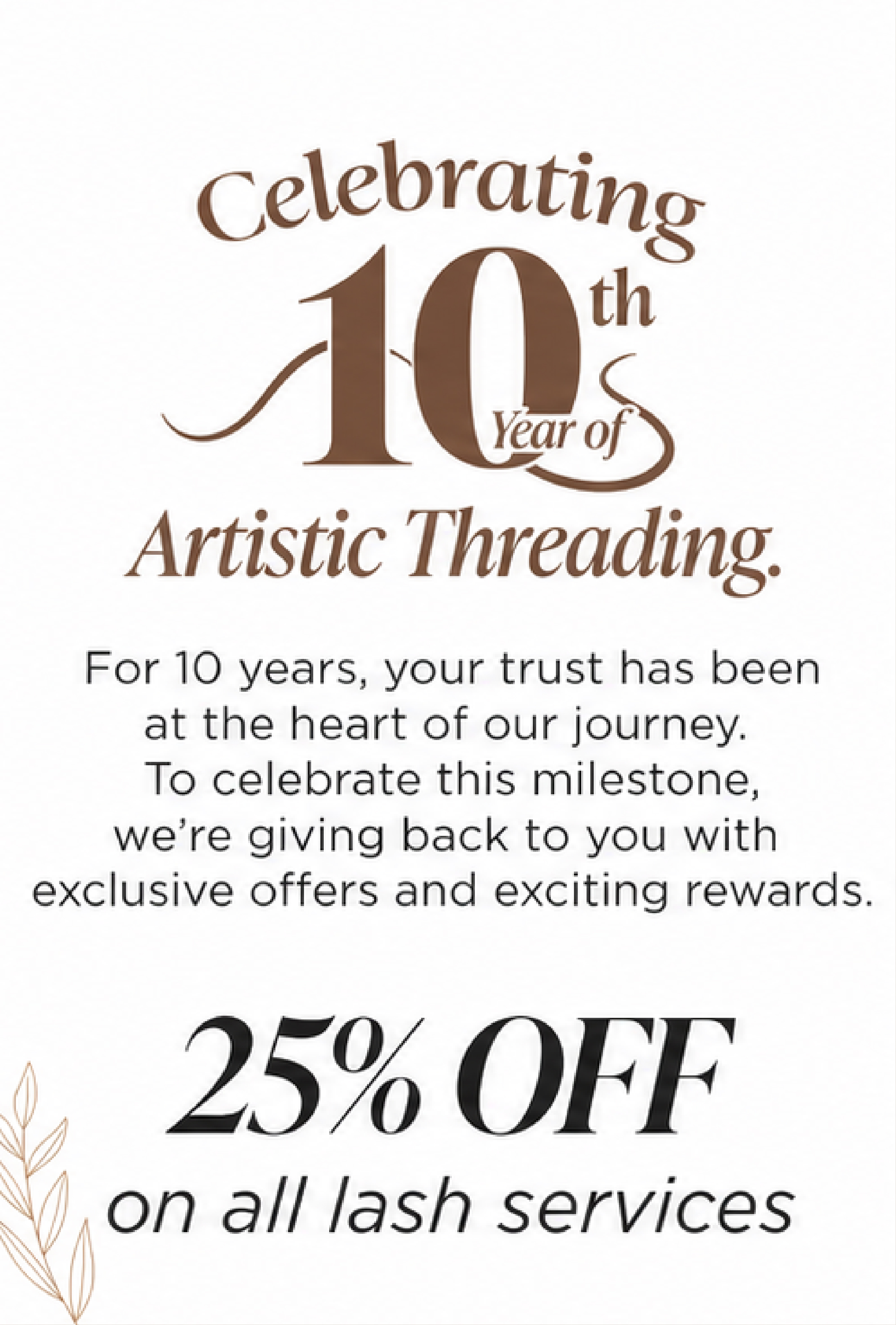 Artistic Threading Studio 10 year celebration